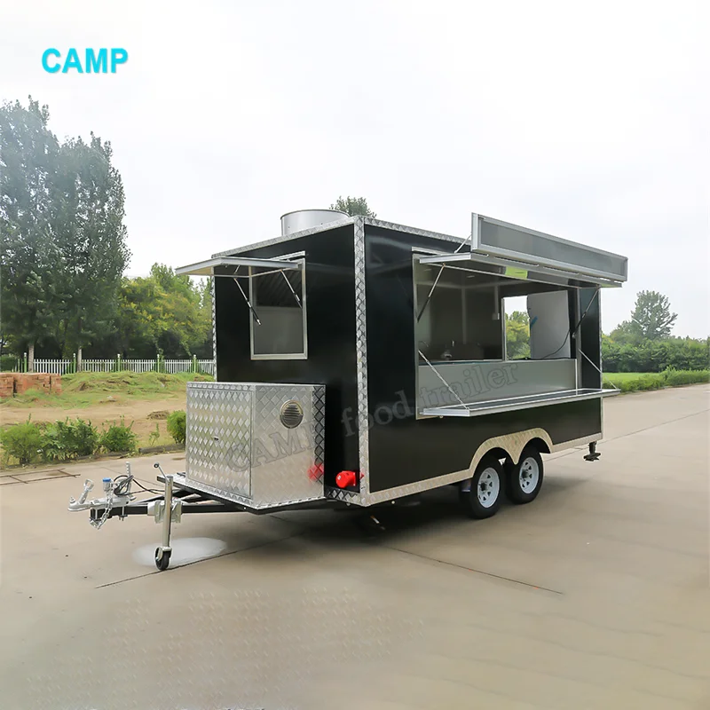 16ft Fast Food Trailers Fully Equipped Food Truck with Full Kitchen Doner Kebab Mobile Food Carts for Sale