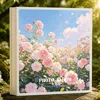 Ciel bleu beige et nuages ​​blancs roses