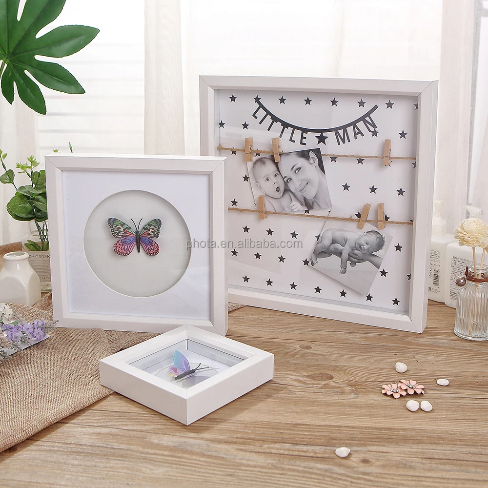 Phota 3d Shadow Box Picture Frame Wood With Soft Linen Back Composite