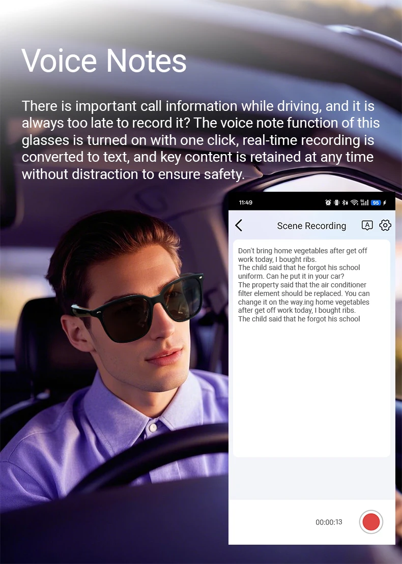 2025 GY500 Fashion AI Translator Sunglasses Wireless Smart Wearable Headset UV400 Lens Audio Glasses for Women Man