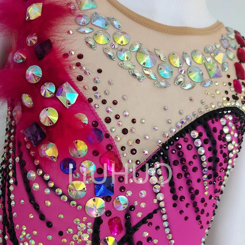 LIUHUO Rhythmic Gymnastics Leotard Gradient Pink Sleeveless Competitive Cheerleading Performance For Children BD8094 - 200000532 - View #2