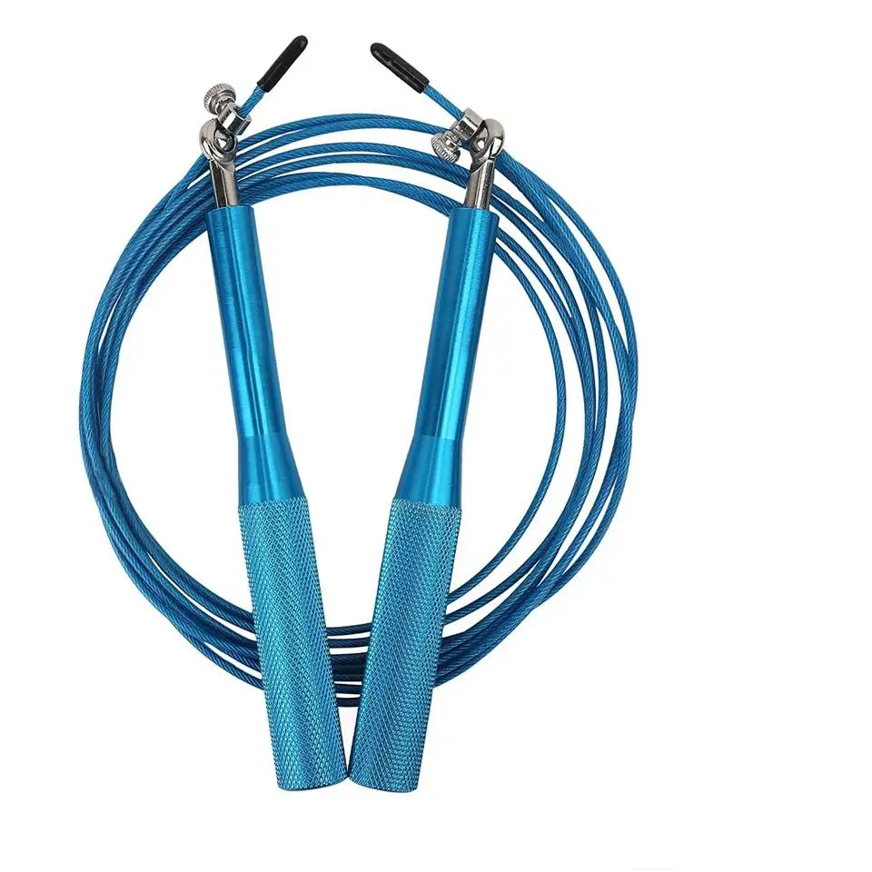 Custom High Speed Jump Rope Adjustable Aluminum with Steel Wire Portable Fitness Equipment for Gym Body Building