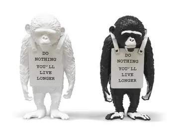 Banksy Medicom Toy Monkey Sign Banksy Orangutan Monkey King Kong Sculpture Decoration resin craft