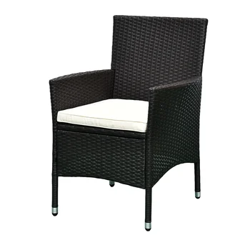 HOMECOME 1-Piece Outdoor Furniture Single Rattan Wicker Lounge Chair with Cushion ,Coffee chair for Patio,Garden,Yard