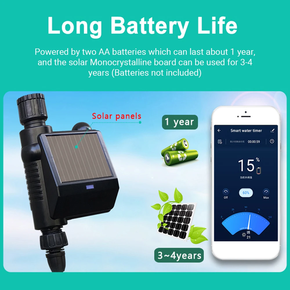Tuya Zigbee Smart Solar-powered Smart Water Timer Valve Sprinkler ...