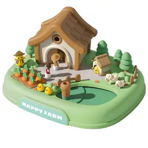 ITTL New Cartoon Surprise Farm Toy Kids Educational Mobile Fun Pretend House Moving Doll Game Happy Farm Toys for Kids