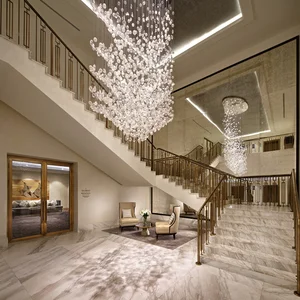 Post-modern Light Luxury Duplex Building Villa Stair Chandelier Creative Personality bar Club Clothing Store Crystal Ball Lamps