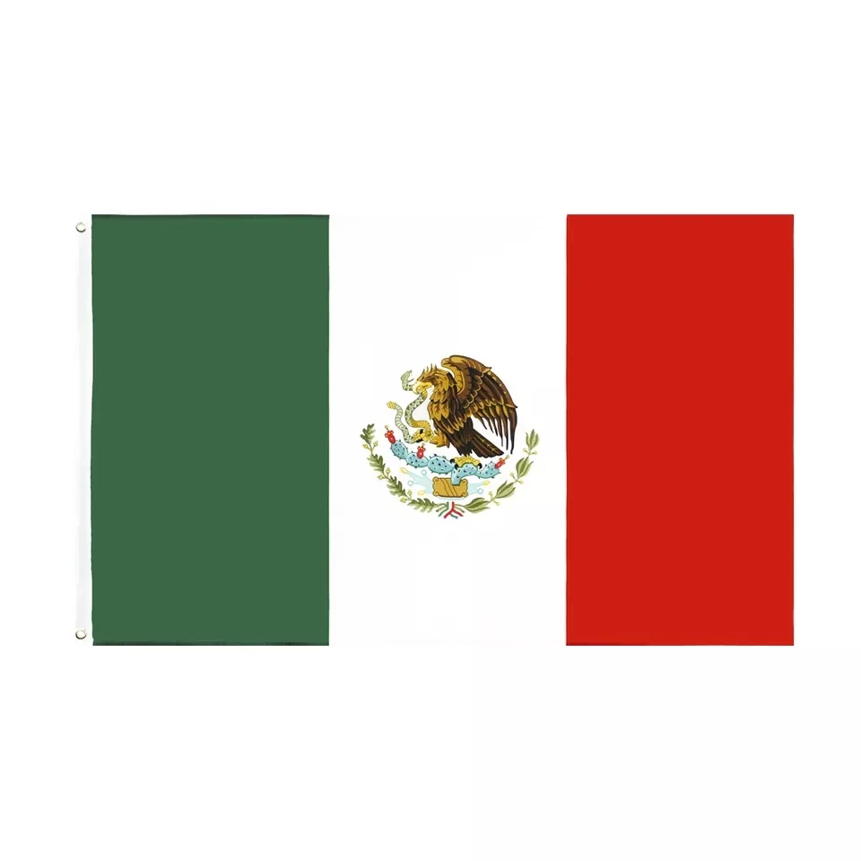 Cheap Stock 100%polyester 3x5 Ft Mexican Mexico Flag With Two Grommets ...