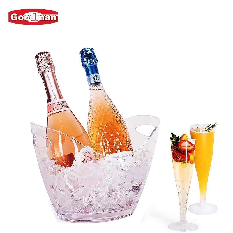 Nightclub Outdoor Party Transparent Bar  Whiskey Champagne Buckets Wine Beer Plastic Ice Bucket