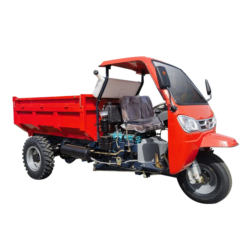 Low Fuel Consumption 2 Ton Three Wheel Cargo Motorcycle Diesel Tricycle with Monocoque Cab for Sale