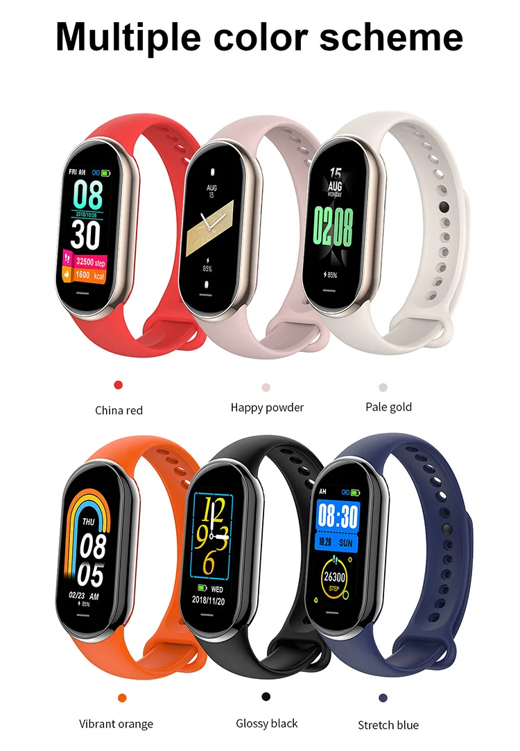 Hot Selling M8 tracker Blood Pressure Smart Bracelet Reloj ODM/OEM IP67 Waterproof Multiple Sport Smart Watch Band