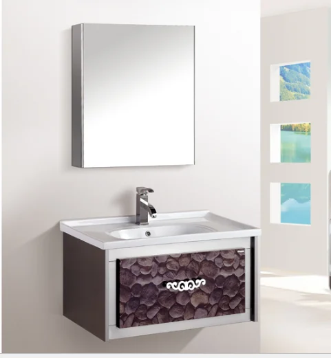 2019 Modern Design Double Sink for Bathroom Vanity #BV-8383 Stainless Steel with Lacquer Finish Door Panel