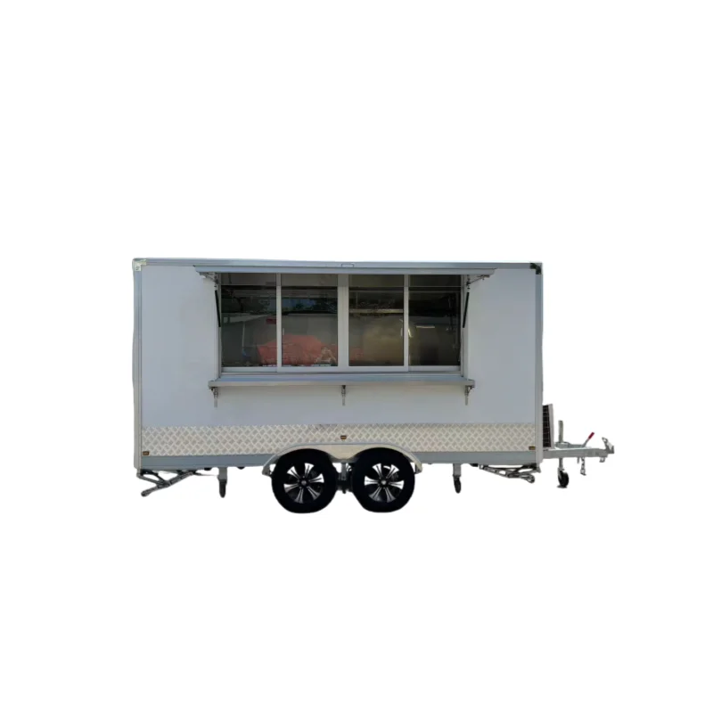 MAICHE SL-6Z Customized White Mobile Square Chips Fried Chicken Drinks Food Trailer Fastfood Truck