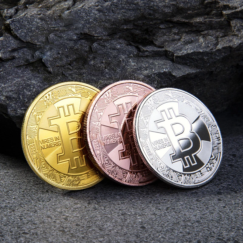 
 Сувенирная металлическая памятная монета для биткоина, золотая металлическая монета для биткоина  