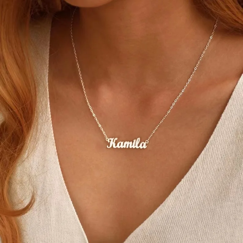 2026 European and American Personalized Design High-end Letter Necklace in English, Women's Stainless Steel Necklace