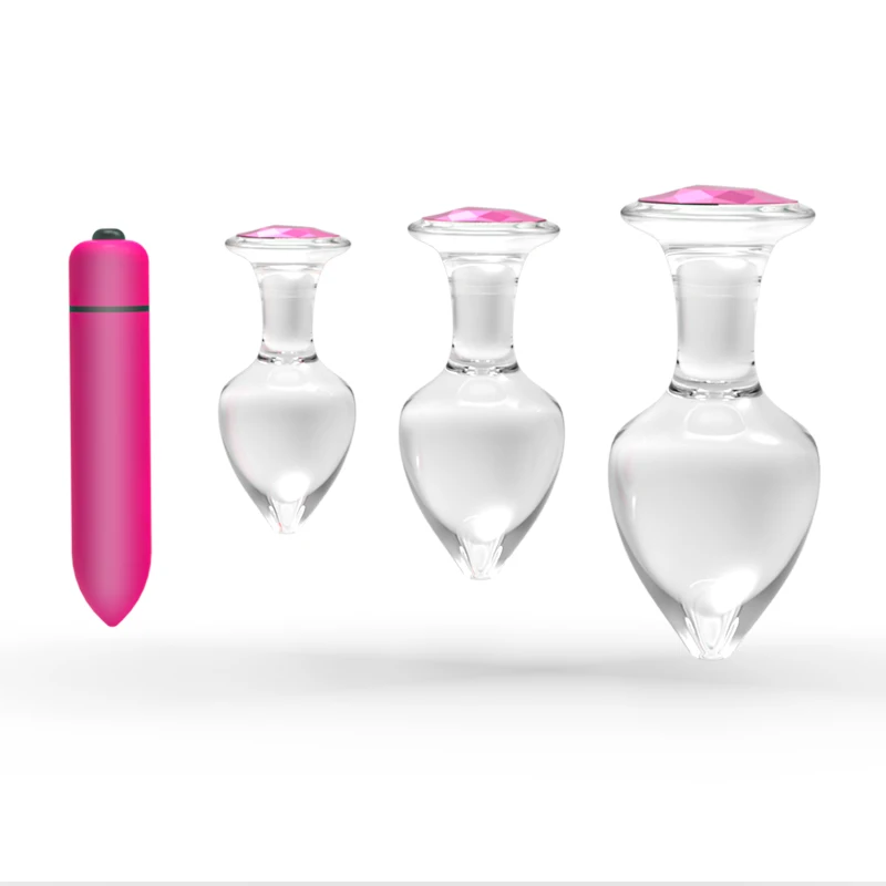 Crystal Pink Glass Anal Plug