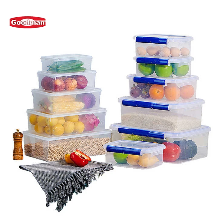 Multifunctional Clear Rectangular Kitchen Food Grade Pp Plastic Food Container Ingredient Bin Storage Box With Seal Cover factory