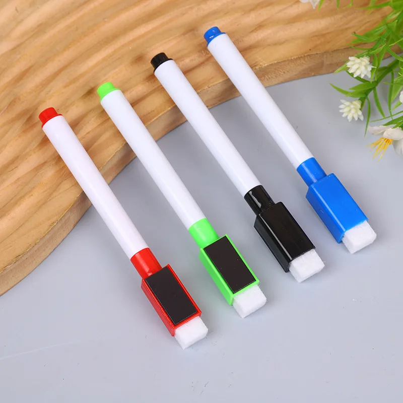 Factory Direct Sales Suction Card Four Brush Pens Color Pencil Whiteboard Marker Erasable Pen Wholesale