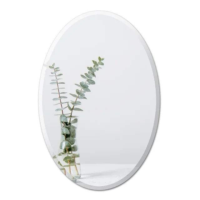 Modern wall oval hanging mirror beveling edge decorative bathroom living dinging room frameless wall mirrors