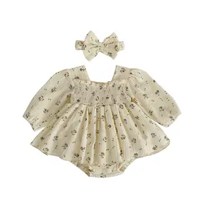 Custom Label Girl Dress New Baby Frock Design 2026 Toddler Girls Baby Dresses for 1-12 Months Lace Embroidery