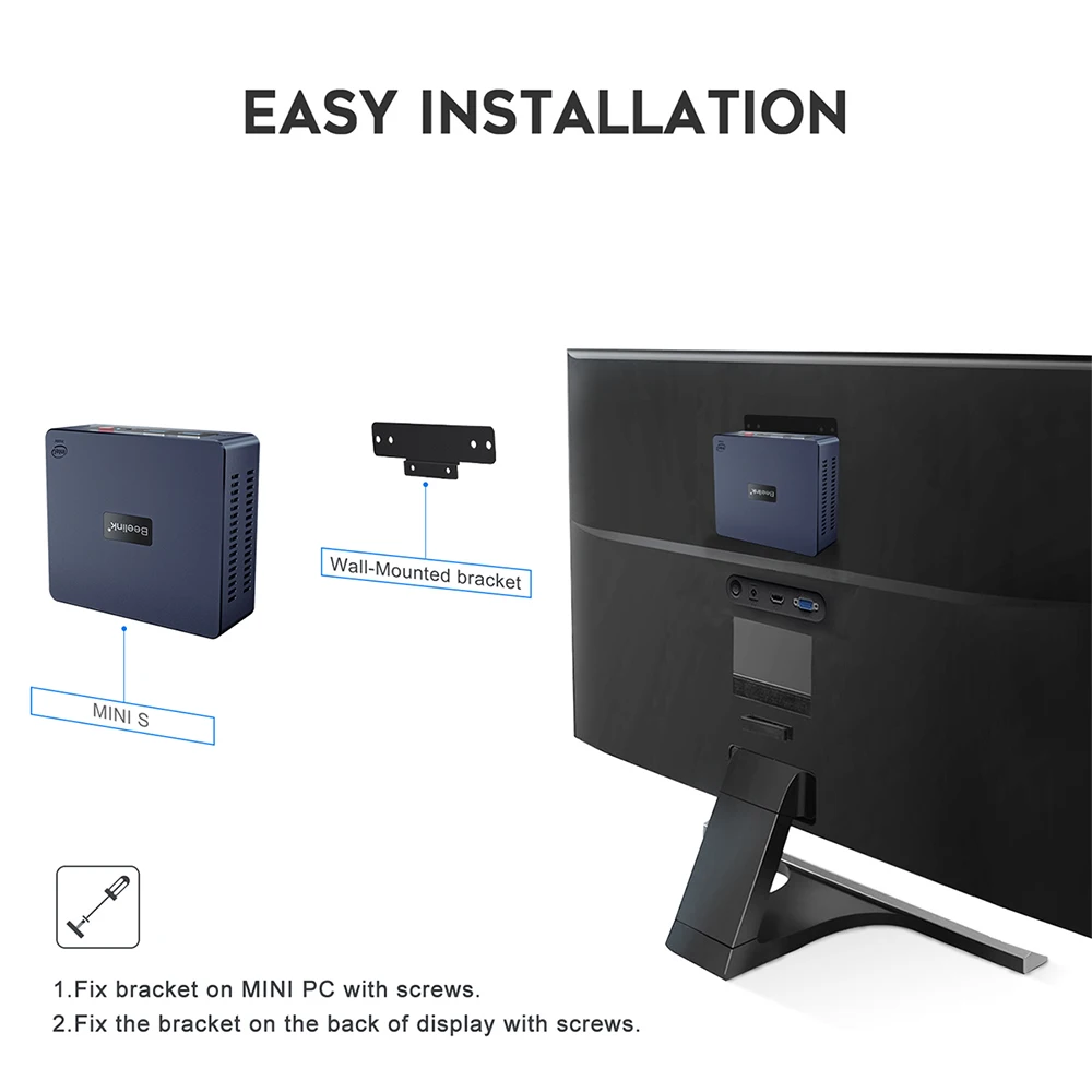 Top 10 Beelink Mini S Intel N5095 8G 256G Mini PC Wins10 OS SATA SSD Storage Industrial Computer with Dual Screen display MiniS