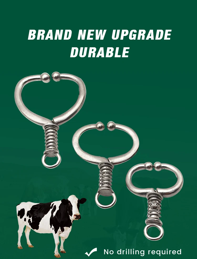 Bull Nose Rings for Calf Bovine Cow Stainless Steel Spring Nose Ring ...