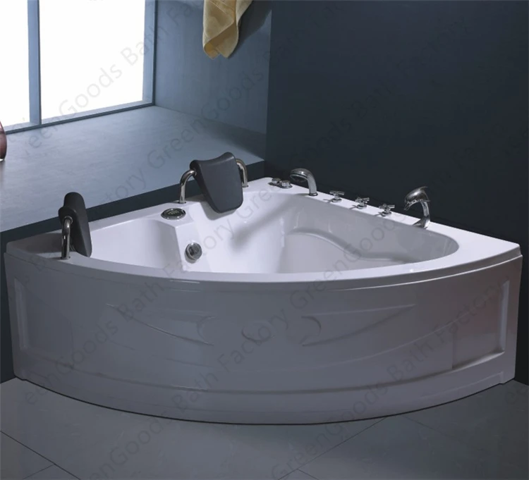 CE Hotel Dealer European Style Heart Shaped 150cm Big Size Skirt Bath Spa Double Whirlpool Bathtub for Couple in the Corner