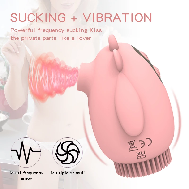 2 in 1 Cow Shaped Vibrator & for Egg Sucker Mini G-Spot Nipple & Clitoral Stimulator Cute Cow Calf Shaped Sucking Vibrator for