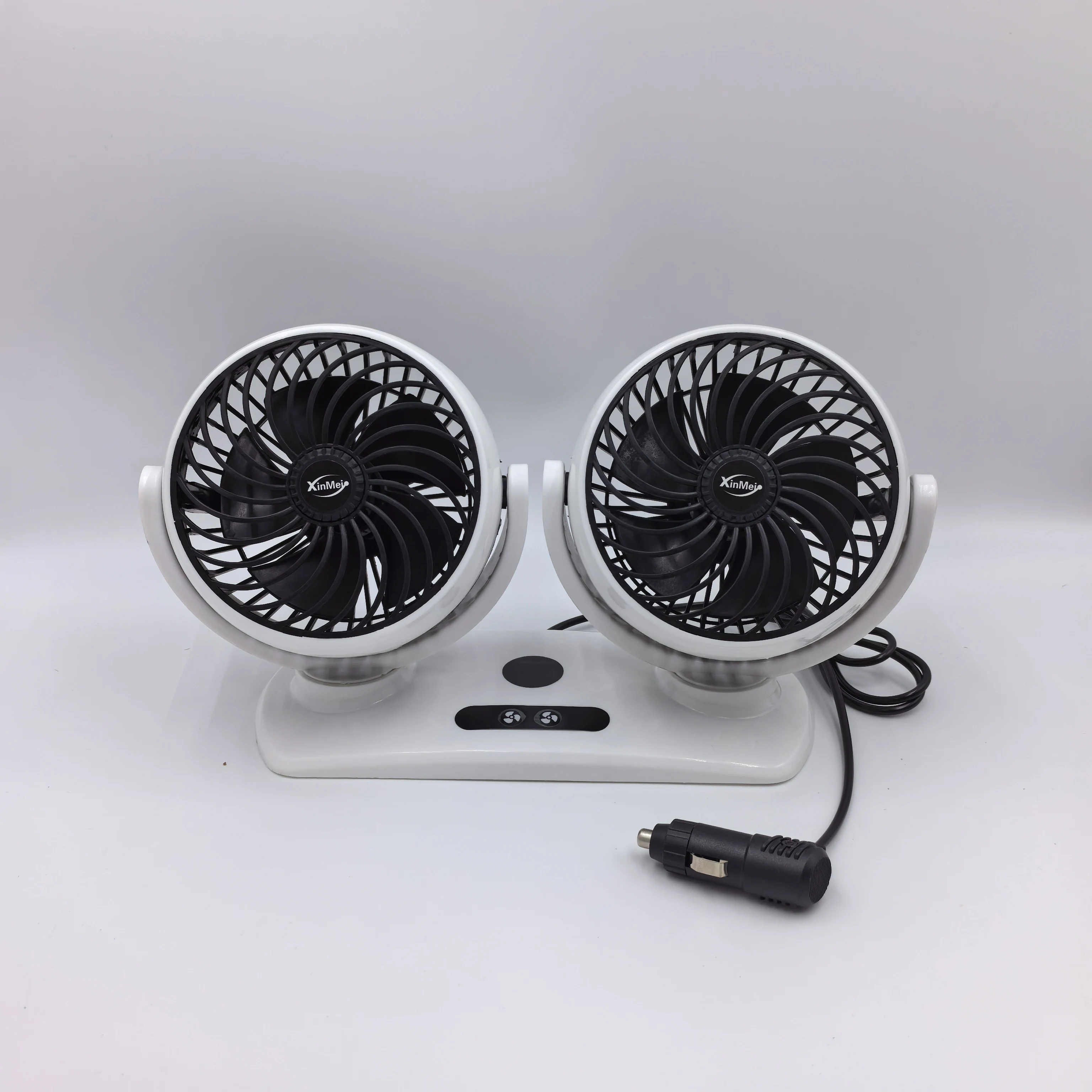 Регулируемый штормовой вентилятор Автомобильный Электрический с низким уровнем шума и 2 головками автомобильный вращением на 360 градусов