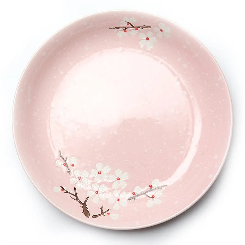 Japanese Environmentally Friendly Ceramic Dinner Plate Set Cute