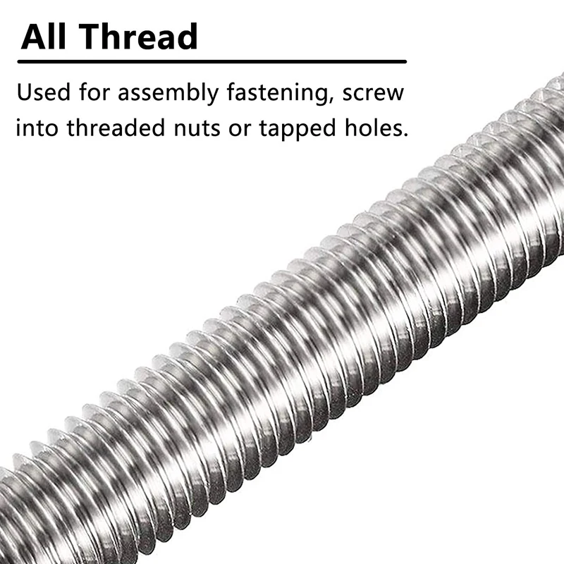 Stainless Steel Threaded Rod Full Thread Bar M2 M2.5 M3 M4 M5 M6 M8