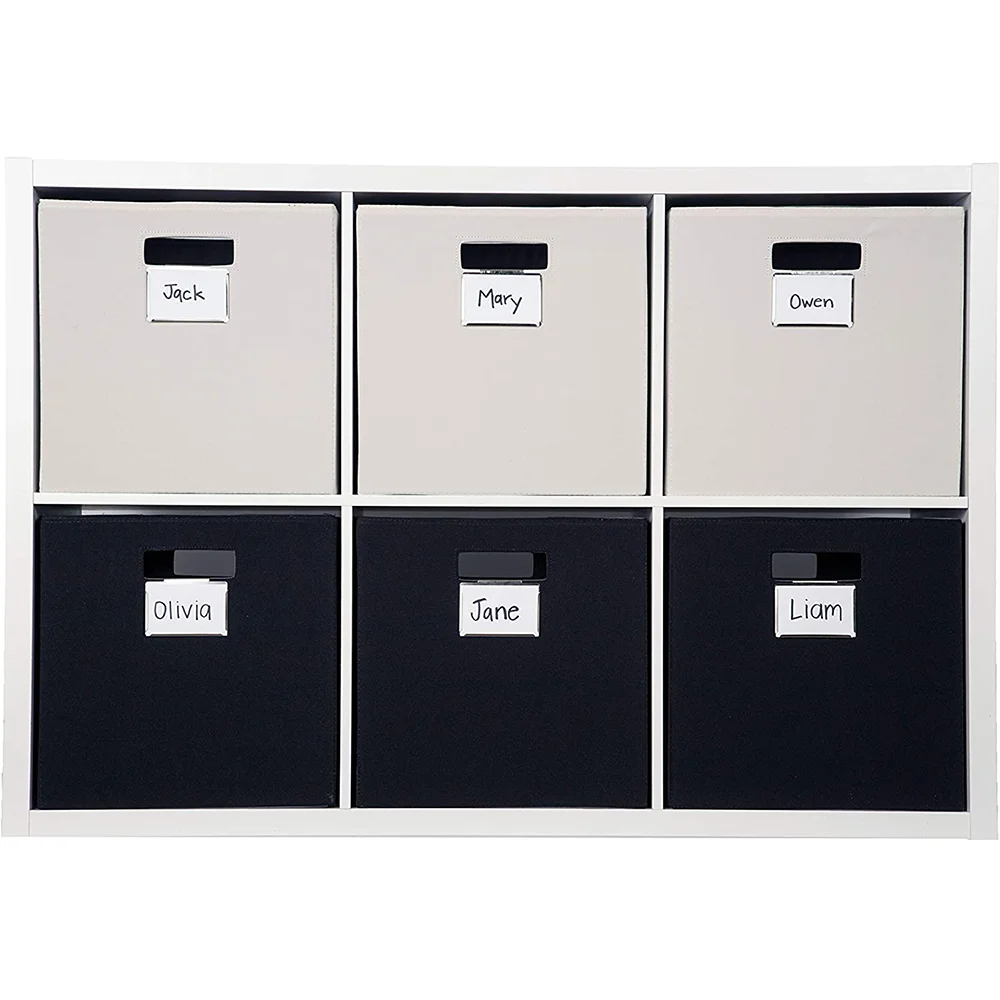 Lot De 12 Porte-étiquettes à Clip - Étiquettes Blanches PVC 9,1x7,1 Cm, Amovibles, Pour Paniers, Boîtes, Rangement