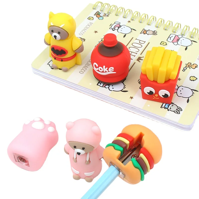 New Stationery Creative Cute Kawaii Rubber 3d Animals Pencil Sharpener ...
