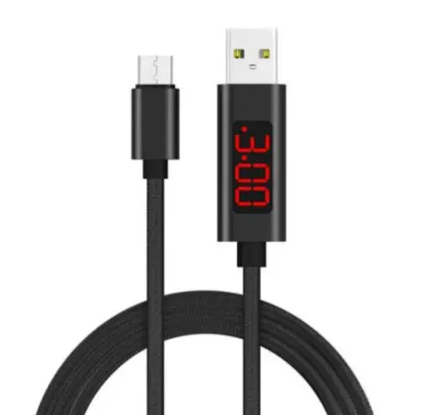 Fashionable hot selling LCD display voltage current charging cable for phone