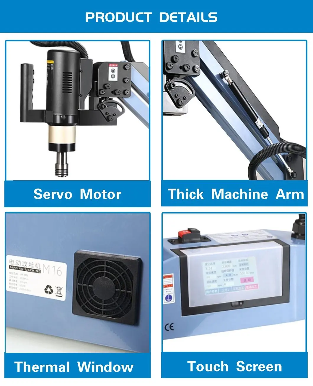 M3-M16 Servo Tapping Arm Flex Arm Tapping Machine Automatic Electric ...