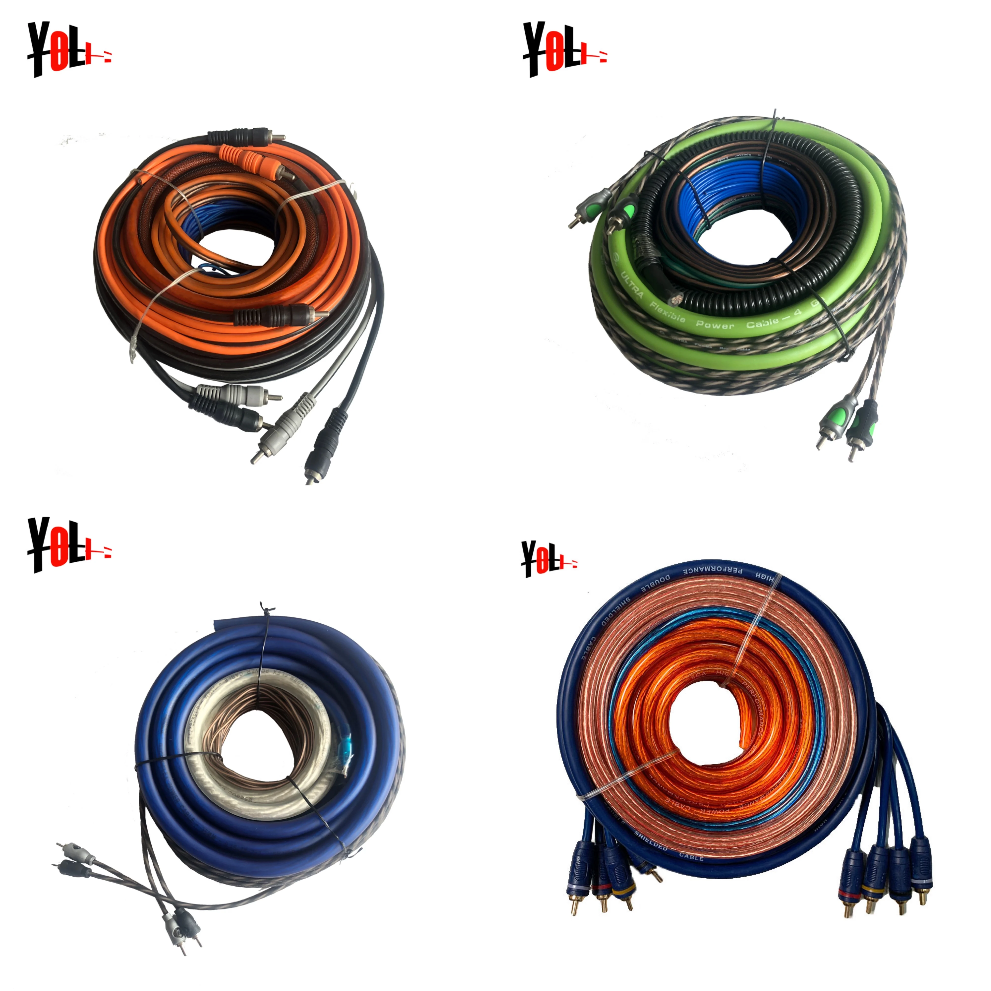 Popular 3000 vatio 4 AWG amp wiring kits with colorful cable amp wiring kit in stone