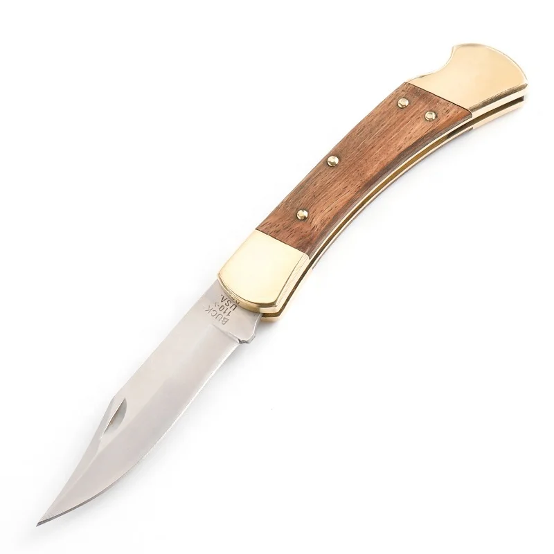 Buck 110 Folding Hunter Wooden Pocket Knife Knives - Buy Key Knife ...