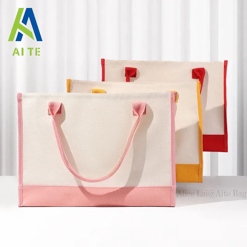 Red Christmas Decorations Gifts Canvas Multi-Colorful Shoulder Tote Bag High Aesthetic Value Waterproof Storage Travel details