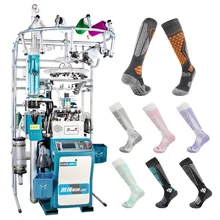 KTL-666 FURONG Socks Knitting Machine with Automatic Flipping and Toe Linking Selected Terry Sports  Ski Snow Socks