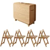 Mesa de comedor color madera +4 sillas (opciones bicolor)
