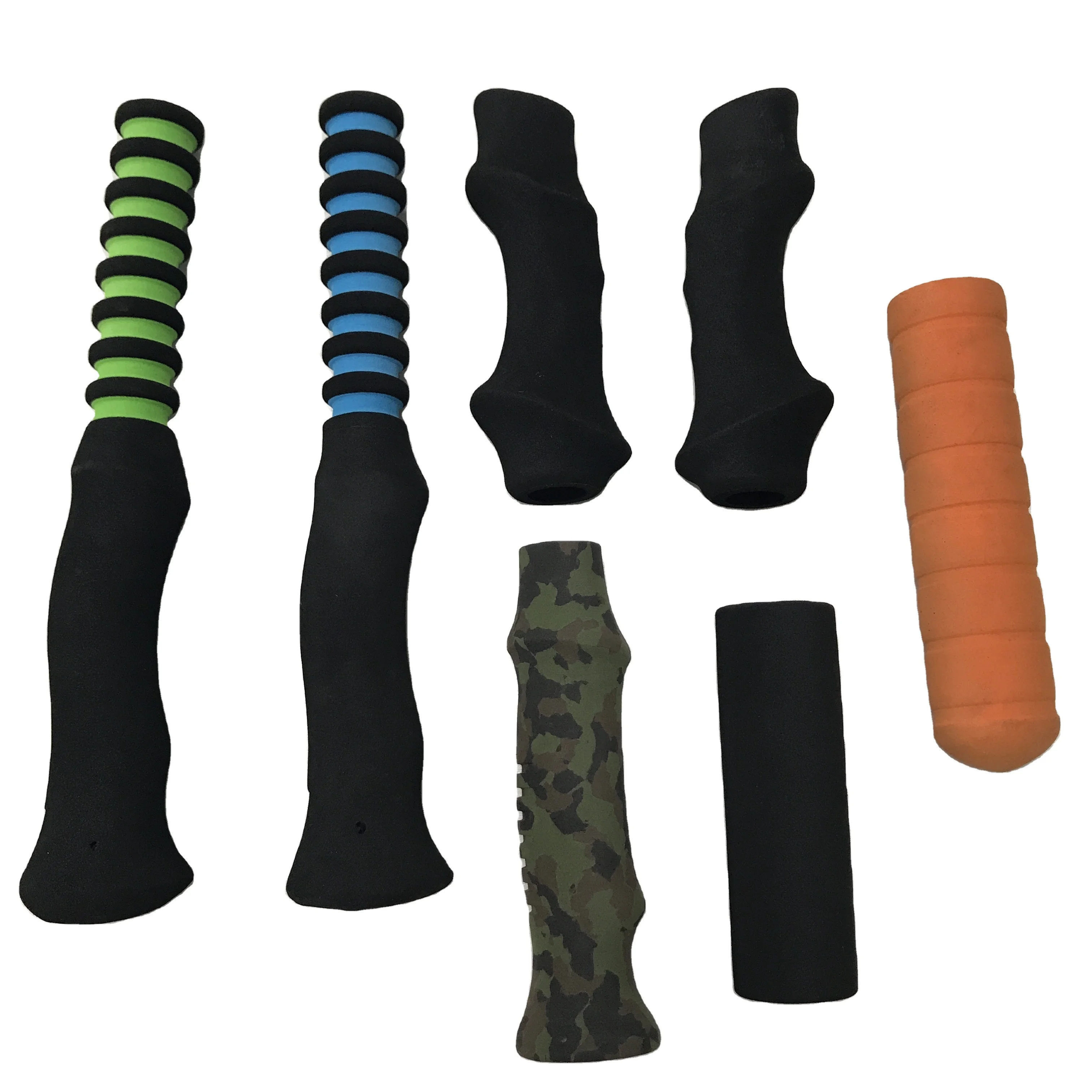Custom Design Color Long Straight Eva Foam Handle  NBR Rubber Fishing Rod Building Components Camouflage Cork  Eva Foam Grips