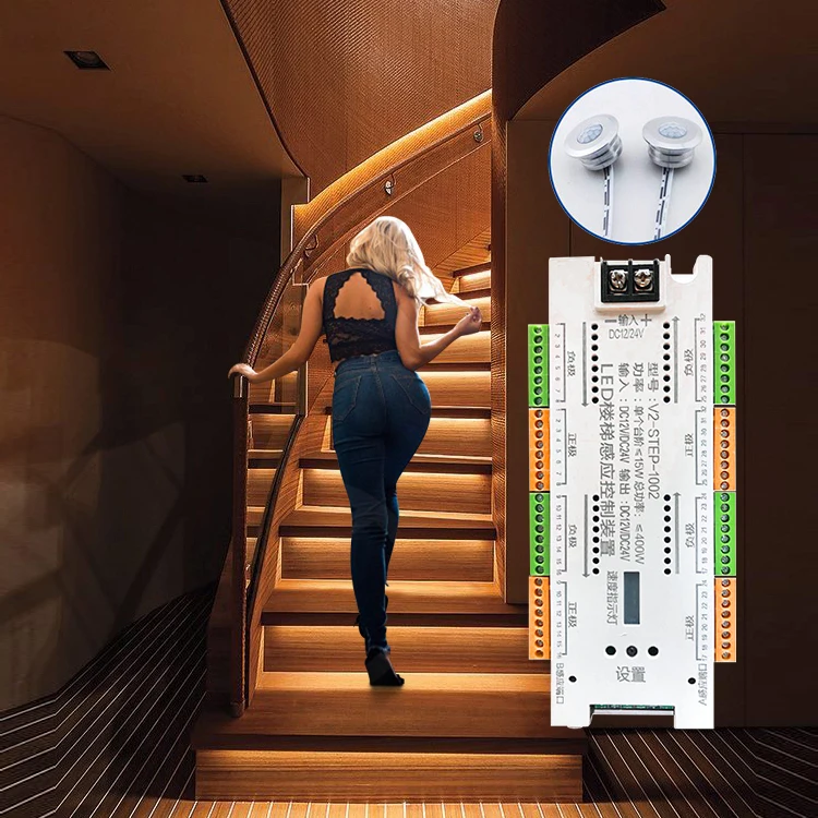 CheapShipping Stairs Led Step Controller Stair Lighting Controller Es32 Pir Sensor Stair 32 With Infrared Strip Controller Light