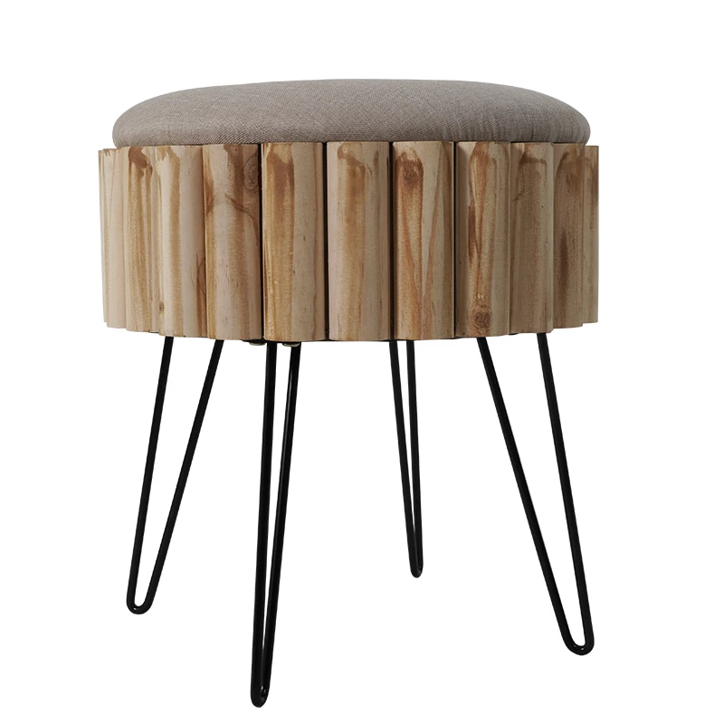 Functional Space Saving Velvet Pouf Round Green Fabric Storage Bench Ottoman Stool