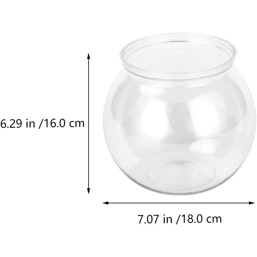 New Plastic Fish Bowl Acrylic Goldfish Tank Bowl Clear Round Gallon