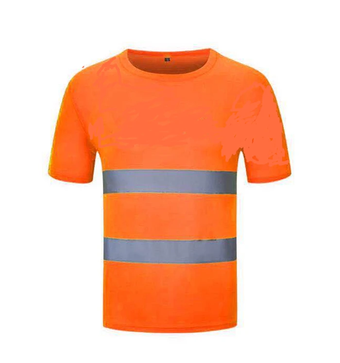Orange Yellow Absorb Sweat Work Safety Shirts Quick Drying Reflective t Shirt