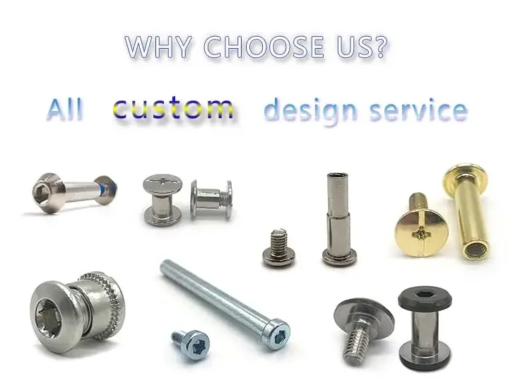 Chicago Screws 1/4 Inch Black M2 M3 M4 M5 M6 Belt Male Female Aluminum Brass Binding Bolt Diameter Chicago Screws