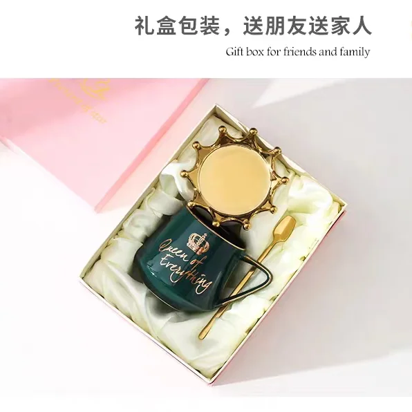 Ceramic Coffee Mug Gifts for Mom From Daughter Son Coffee Mug 12oz With Crown Lid Ceramic  Water Cup factory