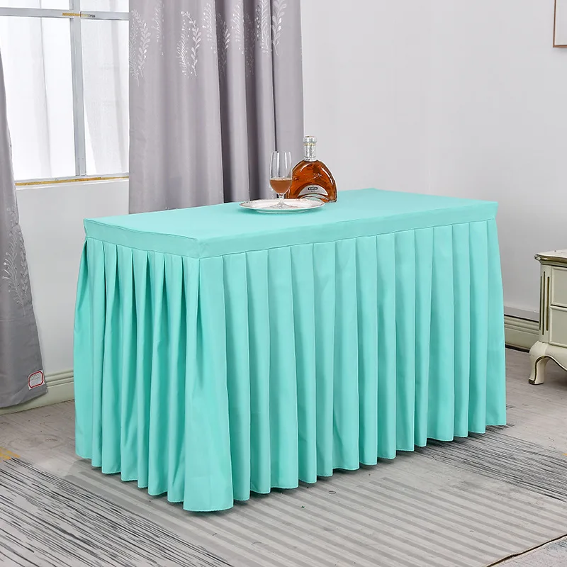 Wholesale Table Skirting Cloth Solid Color Buffet Table Skirt Rectangular Skirt Table Cloth//Custom Table Covers With Skirt