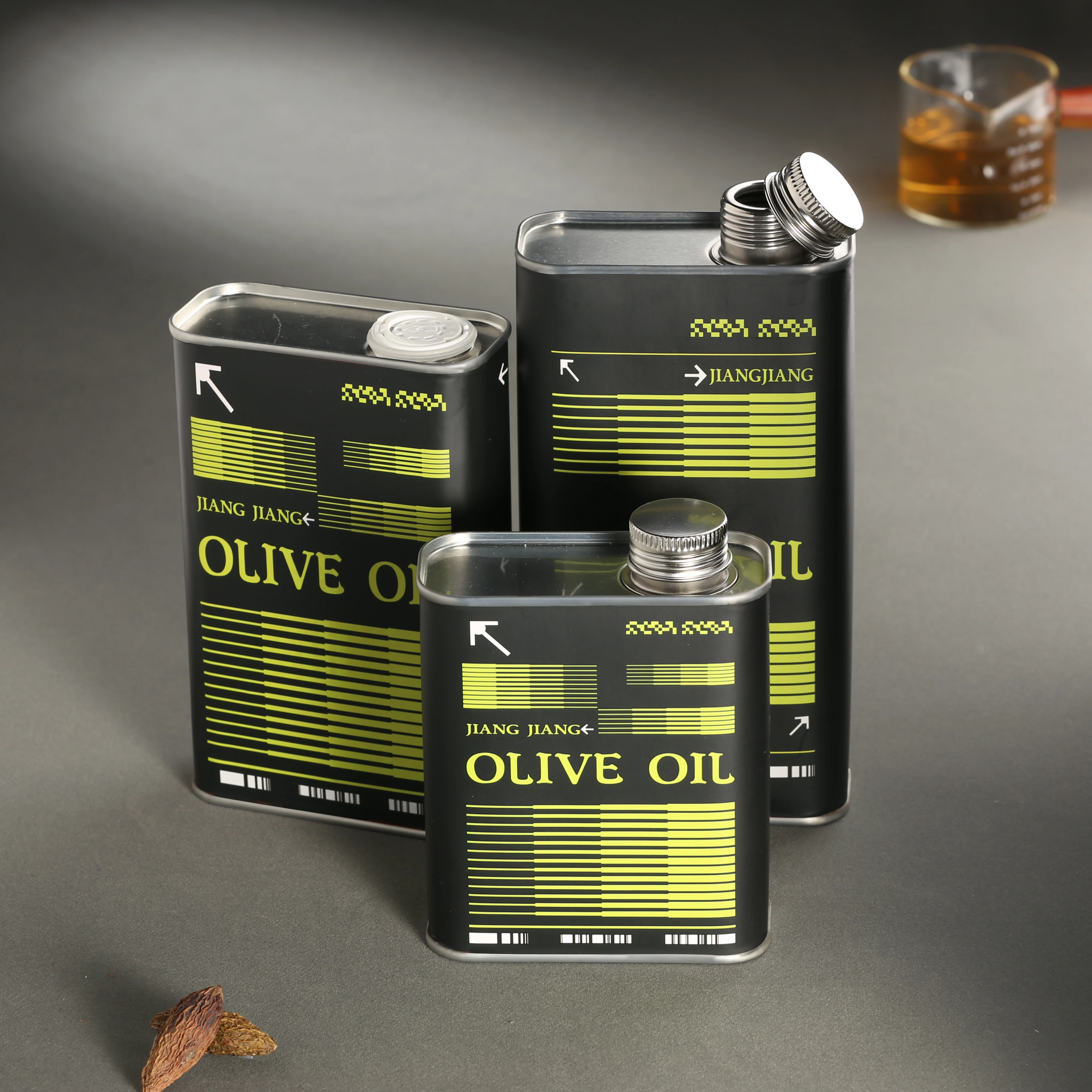 Empty 500ml 750ml 1L Edible Olive Oil Packaging Tin Cans Metal 100ml 500ml Coconut Life Vegetable Cooking Oil Tin for Olive Oil