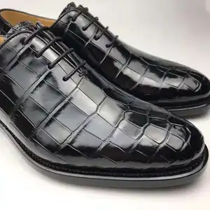 Goodyear Classic Formal Oxford Shoes Luxury Crocodile Leather Shoes Wholesaler Designer Gentle Alligator Skin Men's Dress Shoes